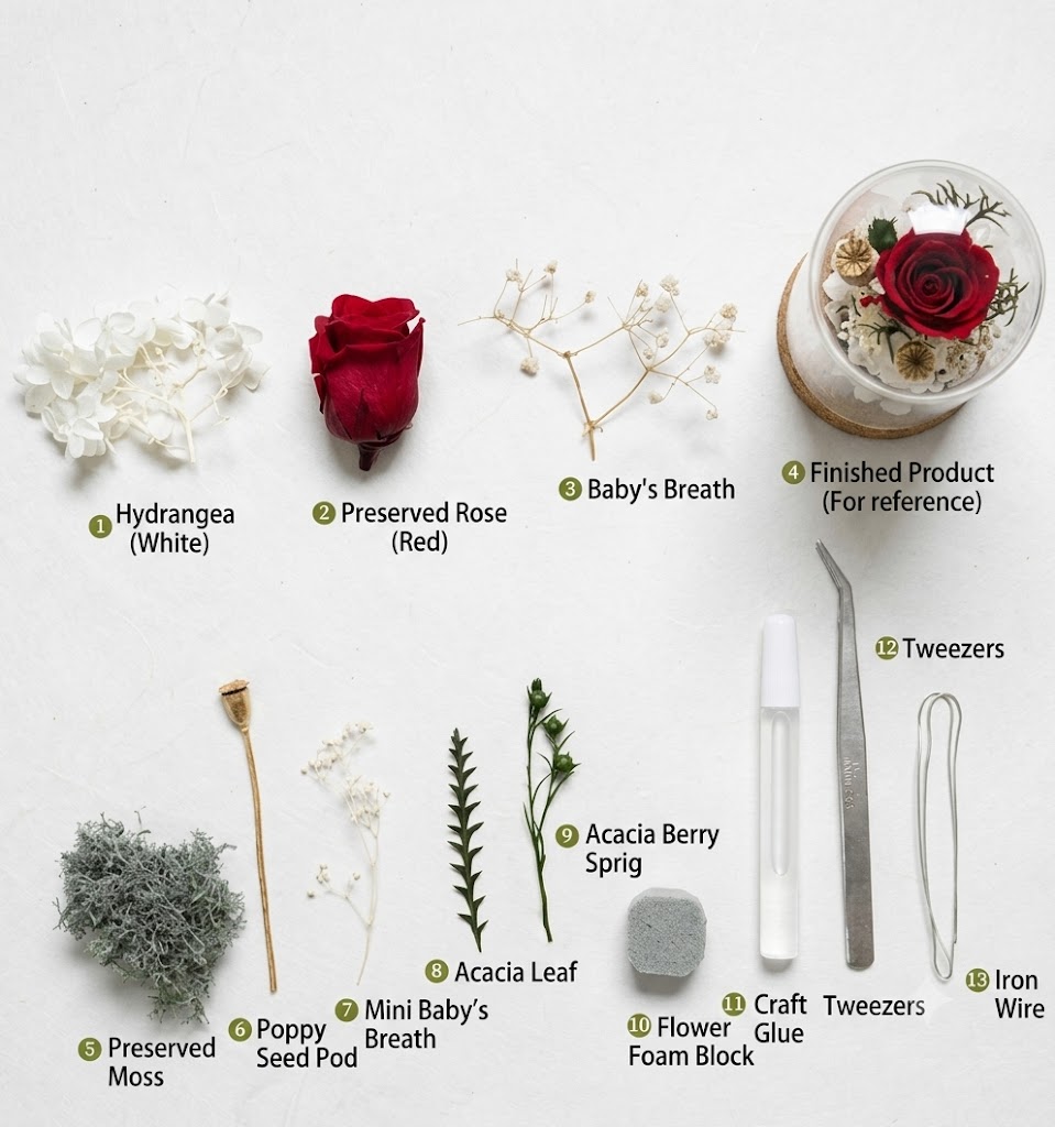 Small flower dome — rose